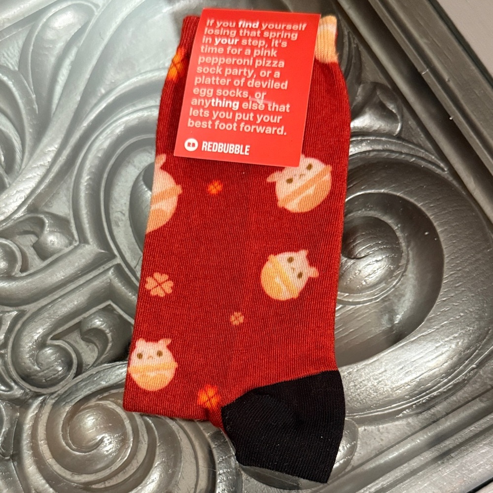 Redbubble Women’s 5 - 11 Cute Playful Red and Black Socks